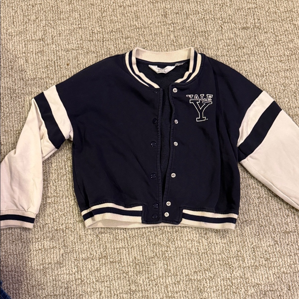 H&M Kids Navy and White Varsity Jacket
